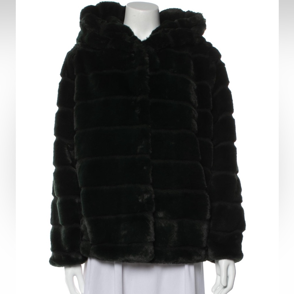 Apparis | Goldie Faux Fur Jacket - Deep Emerald Green | Sz.M